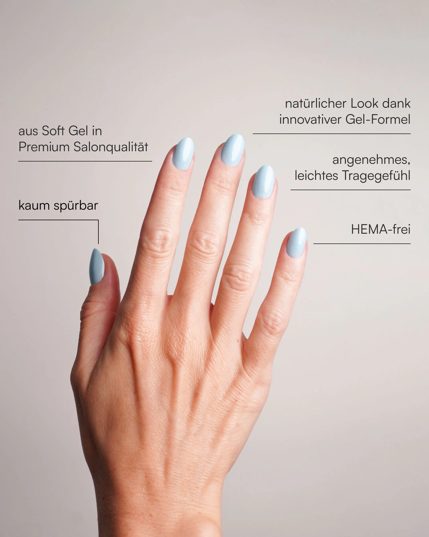 Baby Blue Short Round Soft Gel Press Ons - Image 3