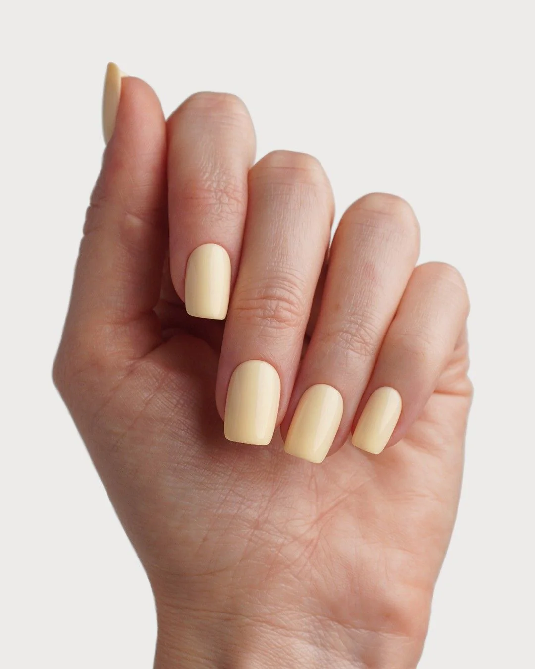 Butter Yellow Short Square Soft Gel Press Ons - Image 4