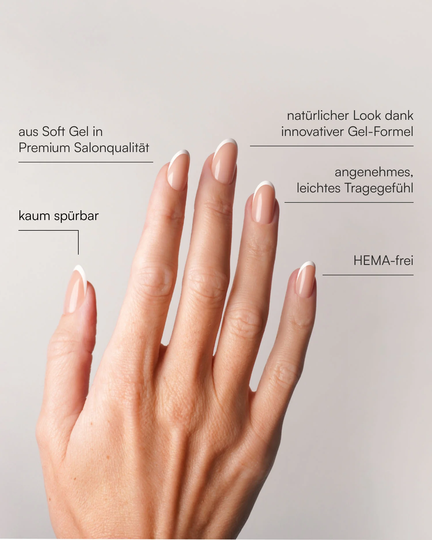 Classic French Medium Round Soft Gel Press Ons - Image 3