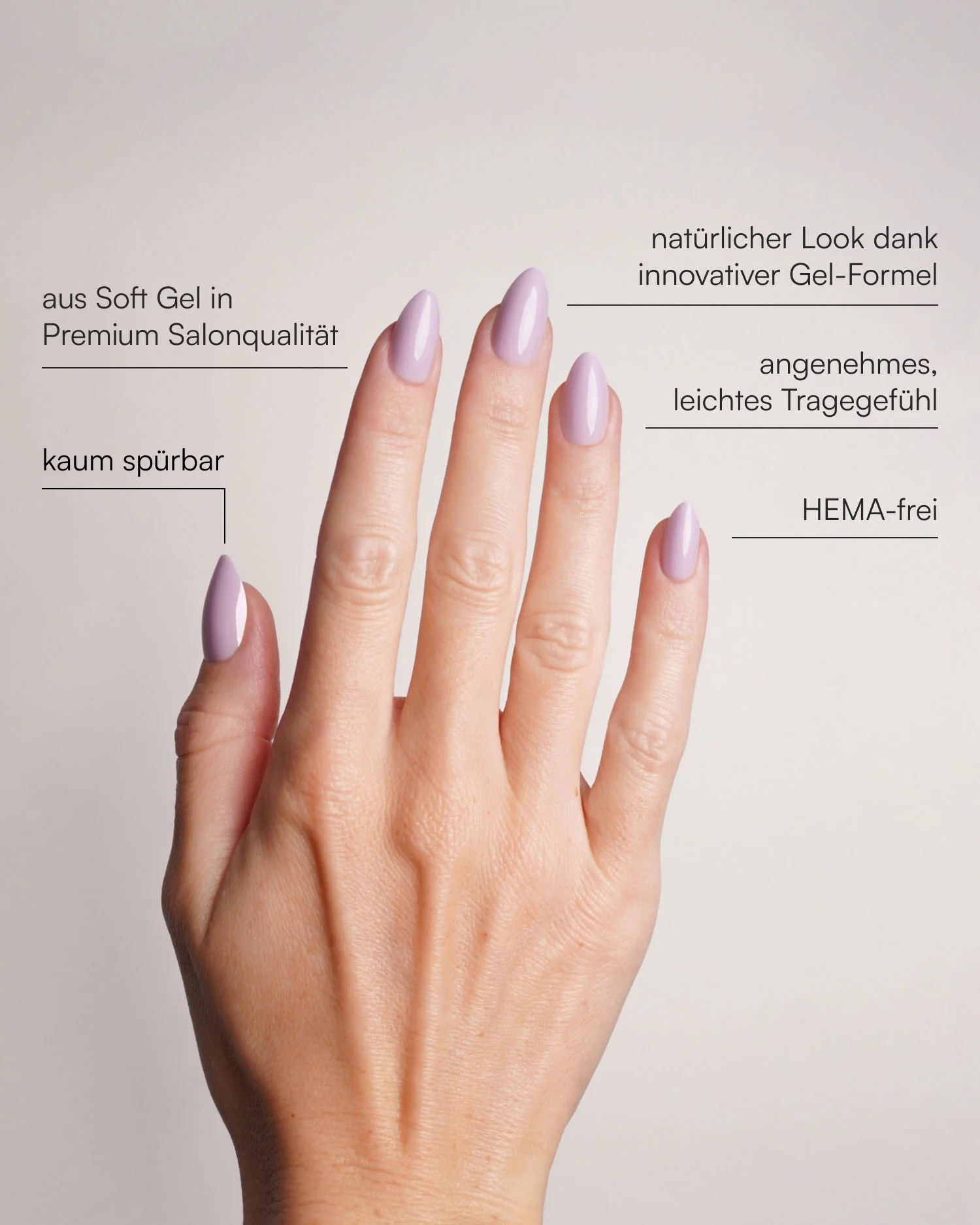Lavender Mist Short Almond Soft Gel Press Ons - Image 3