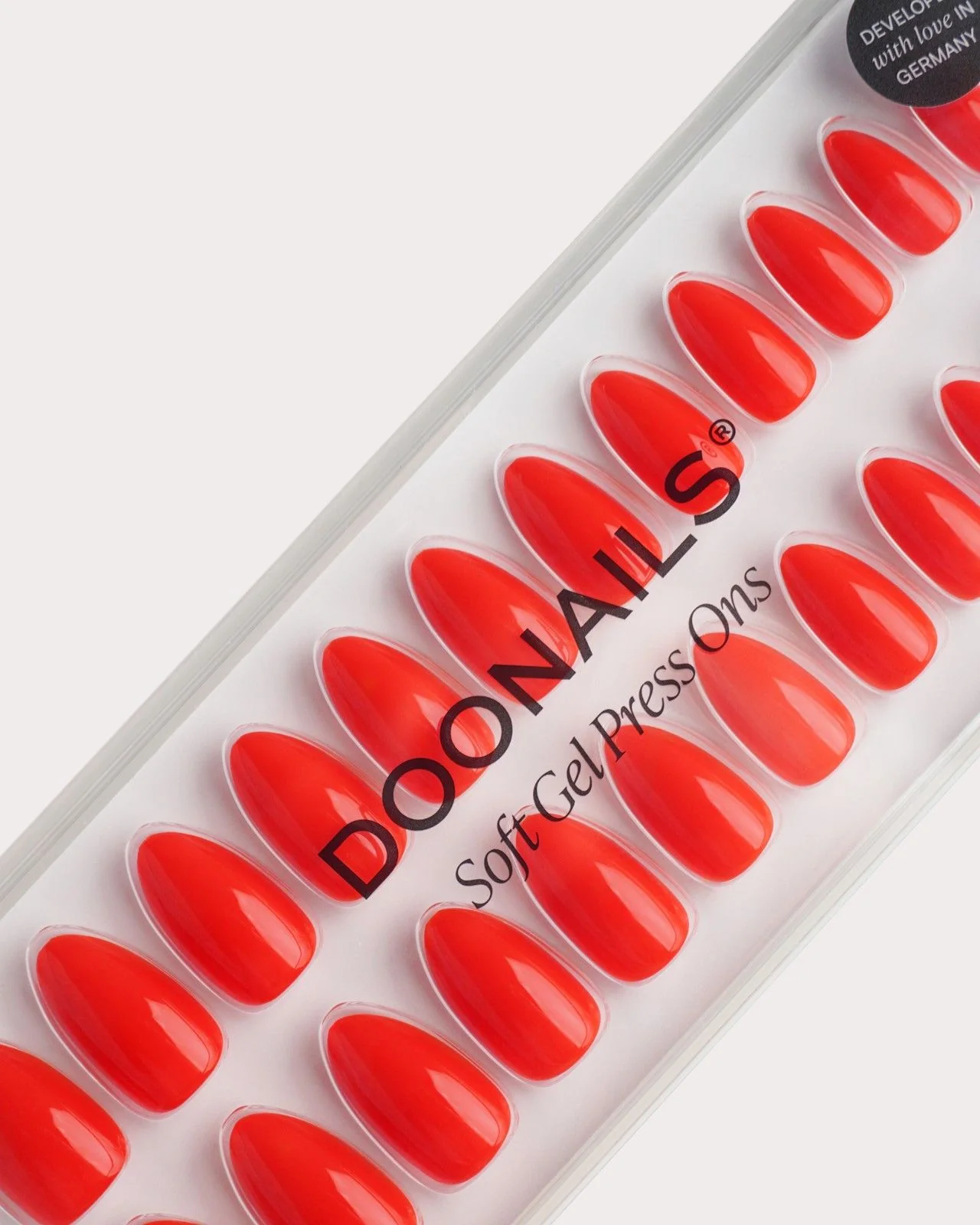 On Fire Short Almond Soft Gel Press Ons - Image 5