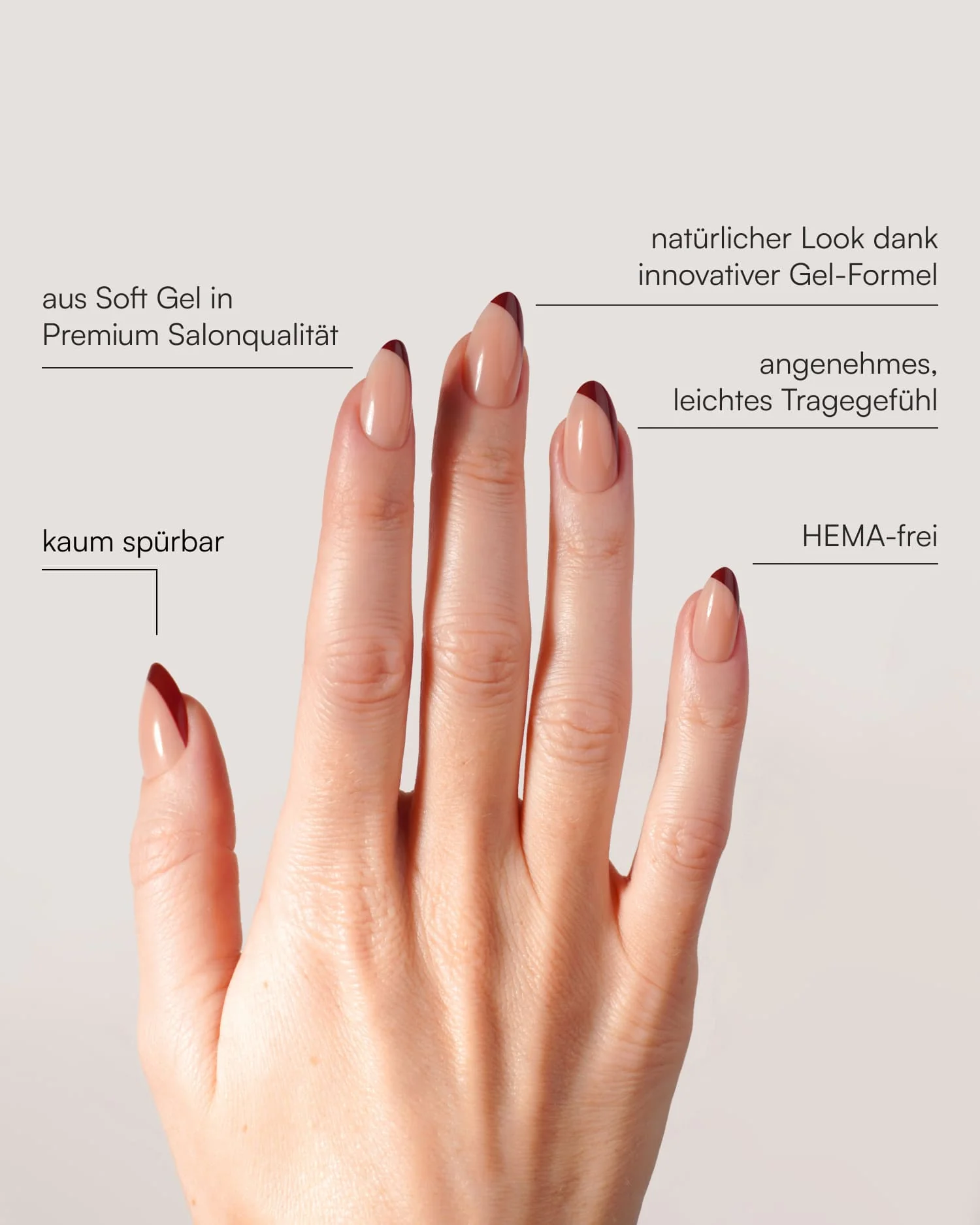 Red Slate French Short Almond Soft Gel Press Ons - Image 3