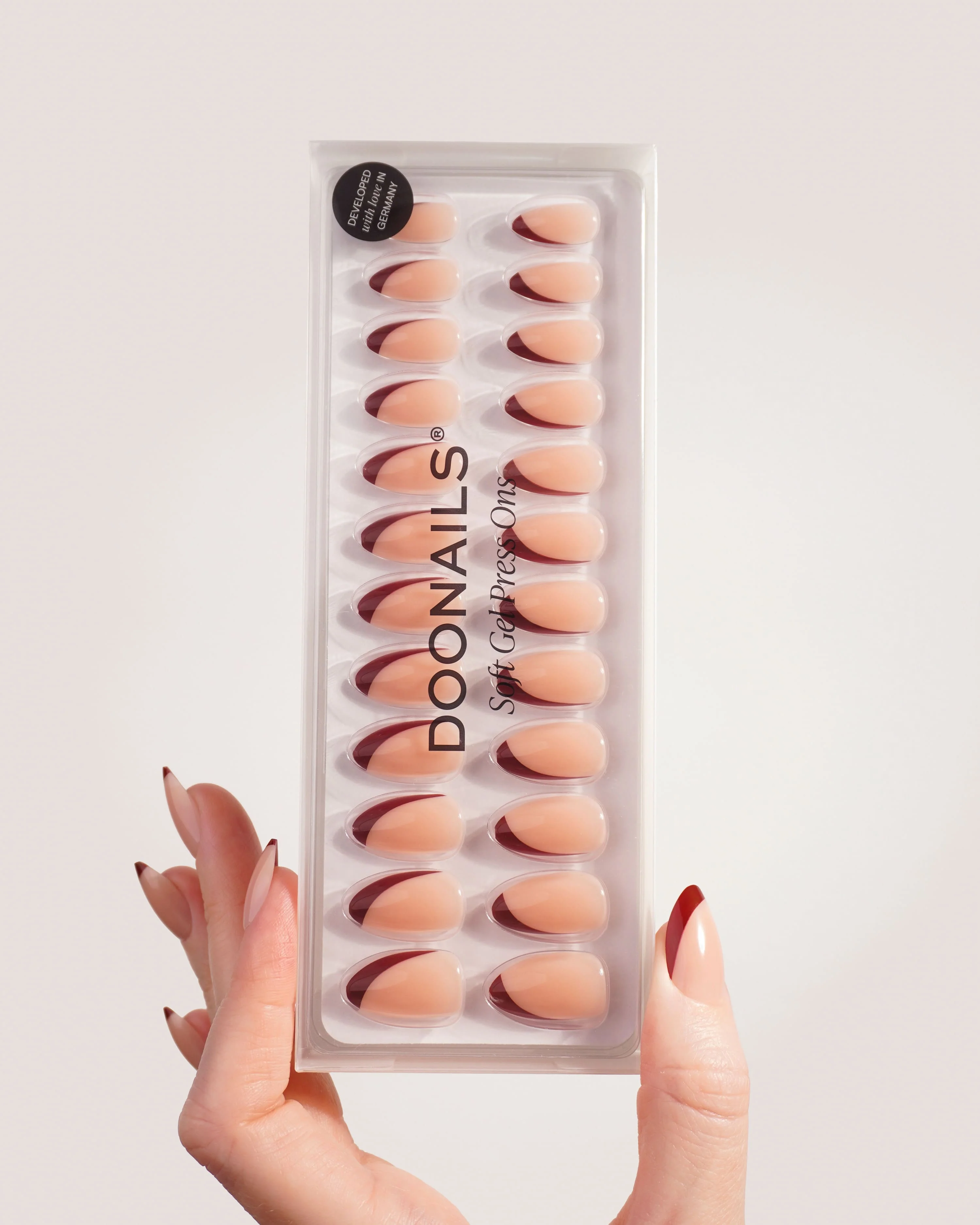 Red Slate French Short Almond Soft Gel Press Ons - Image 4