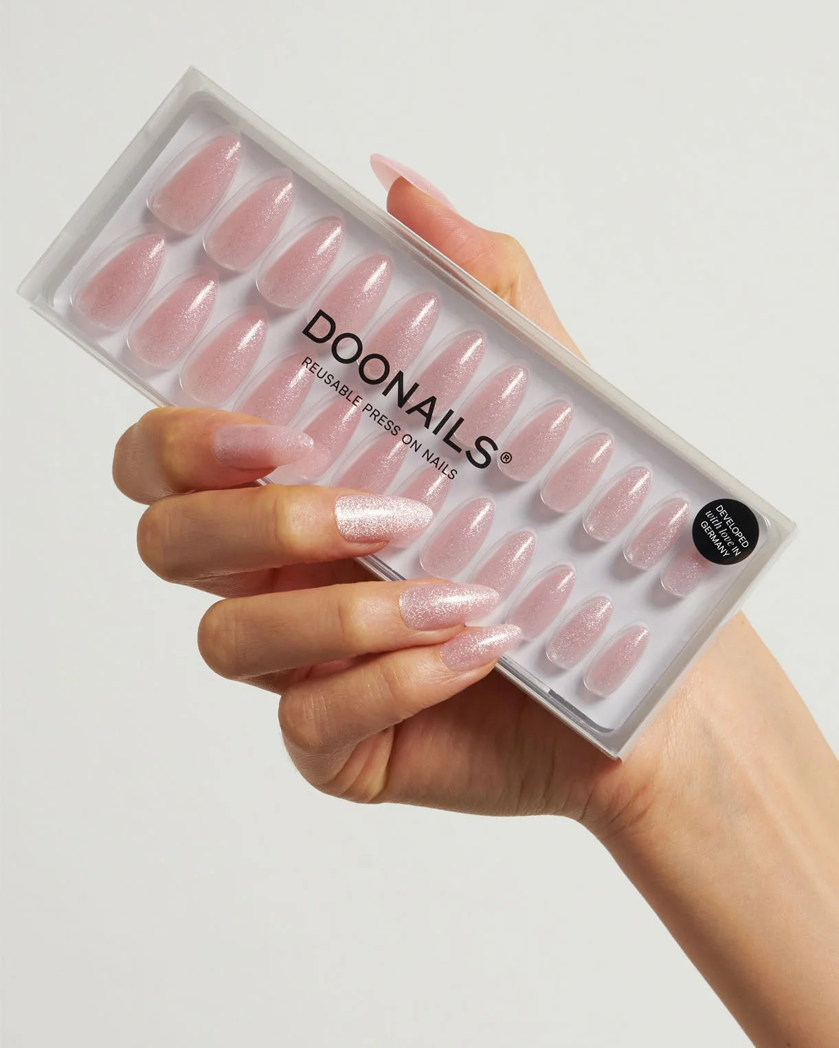 Rose Cat Eye Medium Almond Soft Gel Press Ons - Image 4