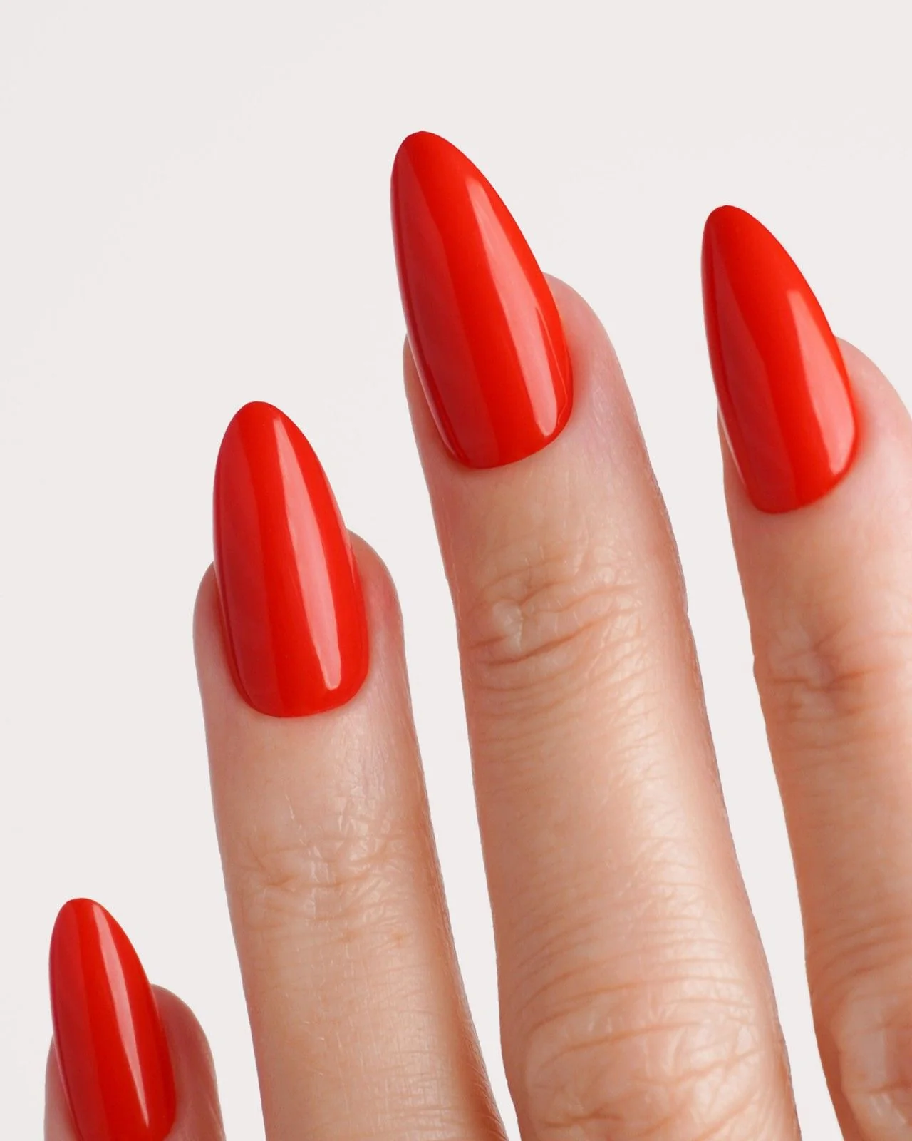 Rose Red Medium Almond Soft Gel Press Ons - Image 2
