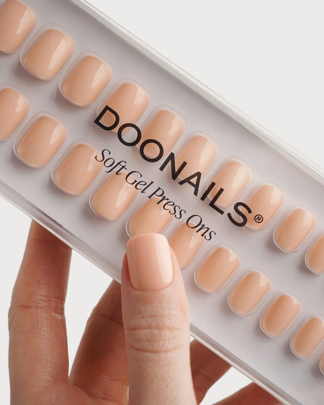 Soft Apricot Extra Short Square Soft Gel Press Ons - Image 5