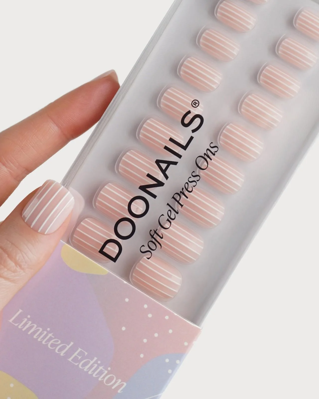 Limited Edition Strawberry Stripes Extra Short Square Soft Gel Press Ons - Image 5