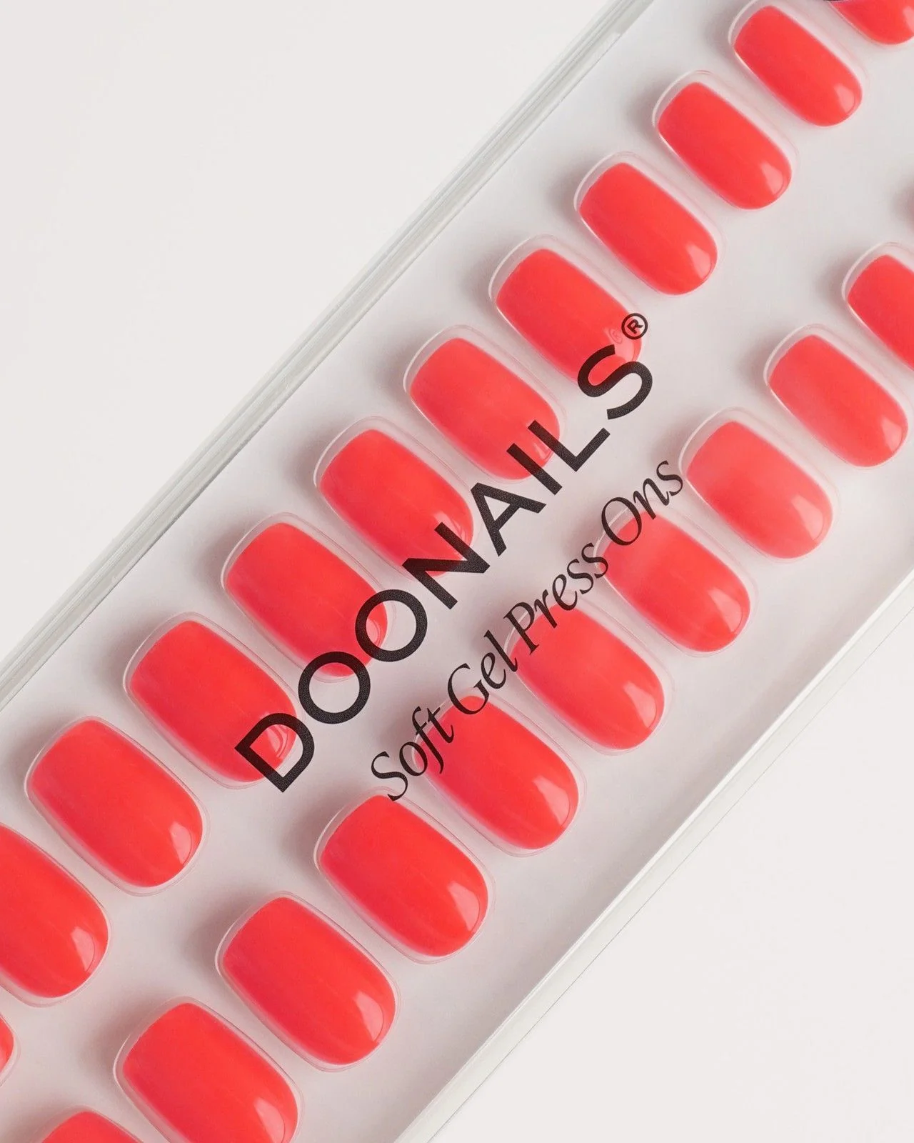 Sunset Coral Short Square Soft Gel Press Ons - Image 5